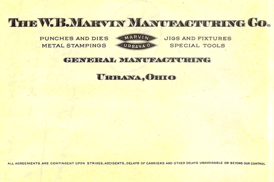 W. B. Marvin MFG Co. was founded in the USA